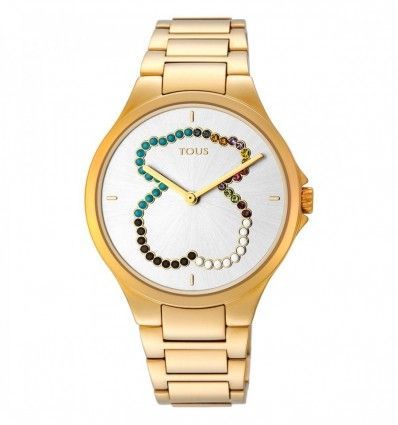 Reloj TOUS 900350330 Reloj Motion Straight oso de acero IP dorado con cristales Mujer